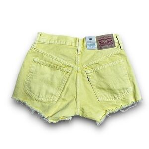 NWT Levi's 501 Yellow Jean Shorts Distressed High-Waisted